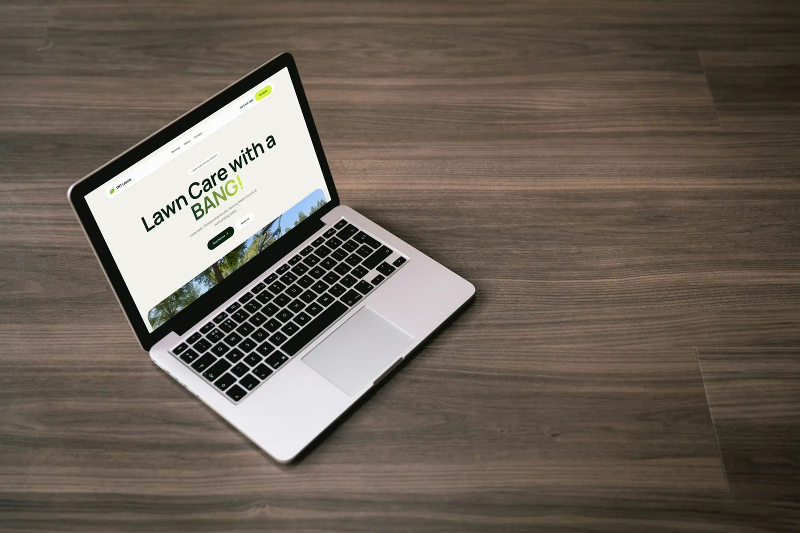 TNT Lawn Care website shown on desktop and mobile mockups