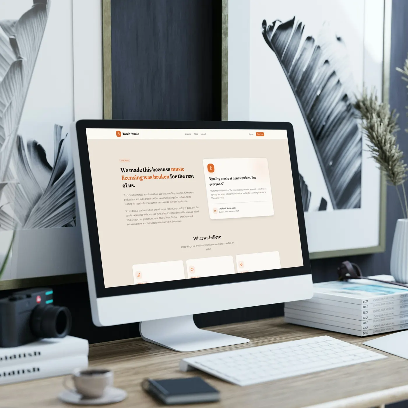 Torch Studio on a desktop monitor